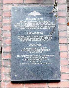 Hampden Bomber Crash in Dartford