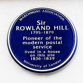 Sir Rowland Hill, WC1 - New Plaque